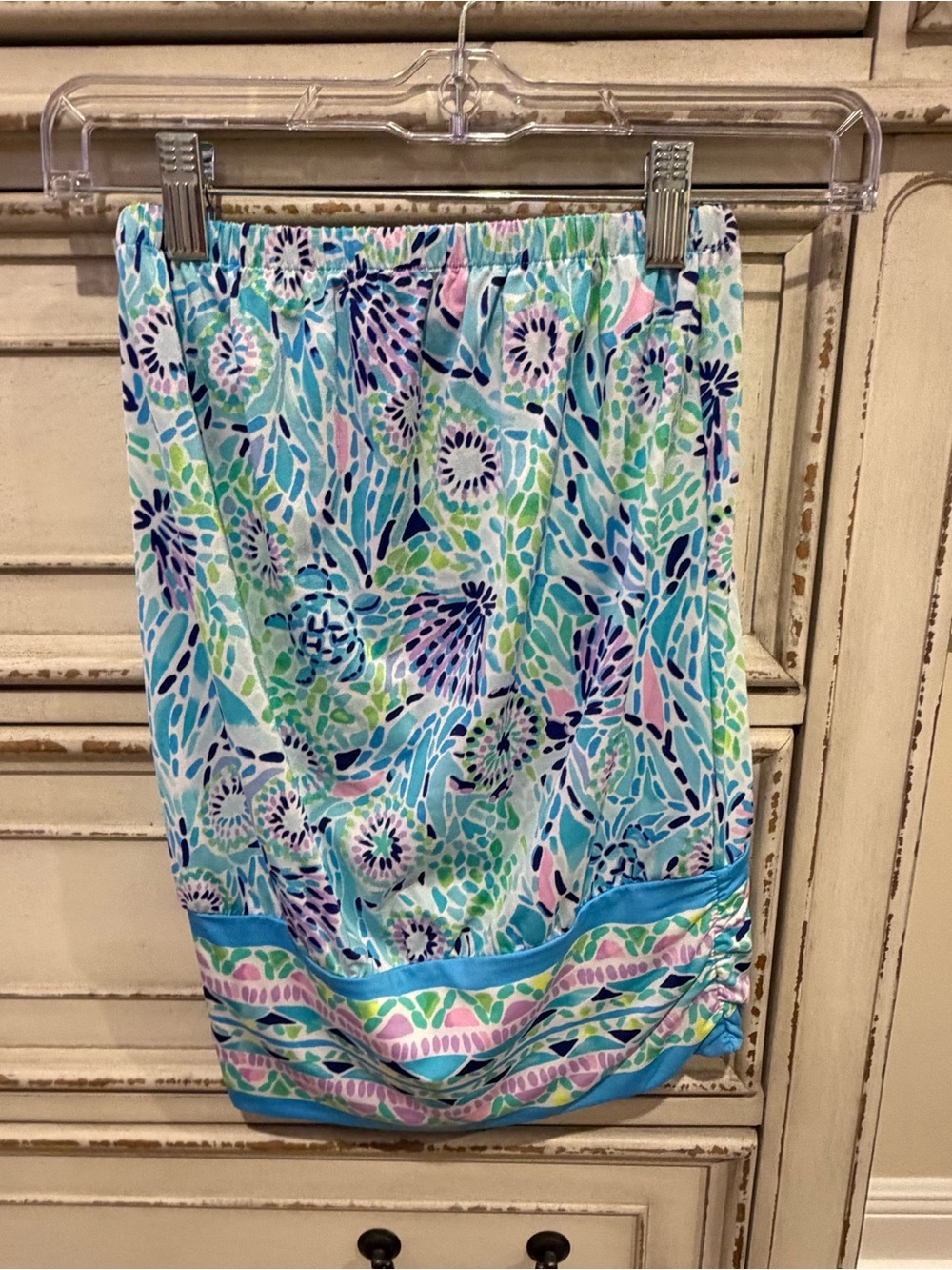 Lily Pulitzer Floral Aqua Printed Tube Top